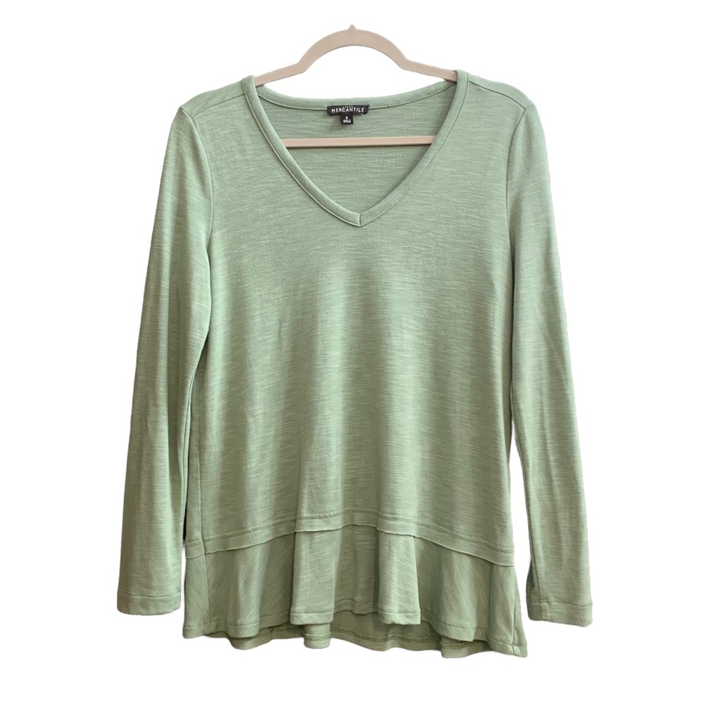 J Crew long sleeve ruffled tee shirt